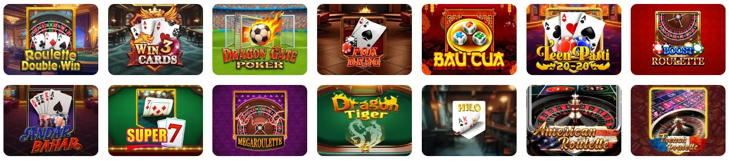 Jeevybet Casino Table Games